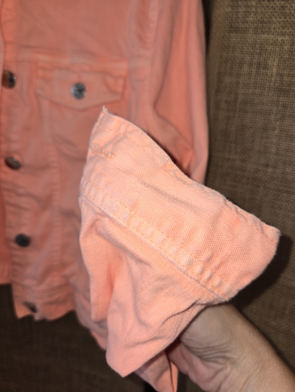 Celebrity Pink Original Denim Neon Orange Jean Jacket Size Large - Picture 3 of 10